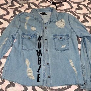 Custom denim button down
